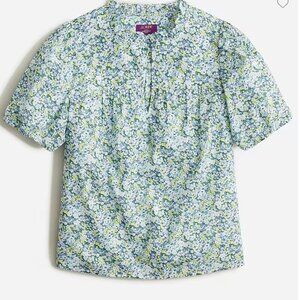 JCrew Ruffle-trim short-sleeve top in Liberty® Thorpe Hill fabric